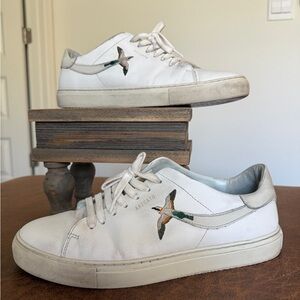 Arigato White Sneakers with Bird Embroidery
